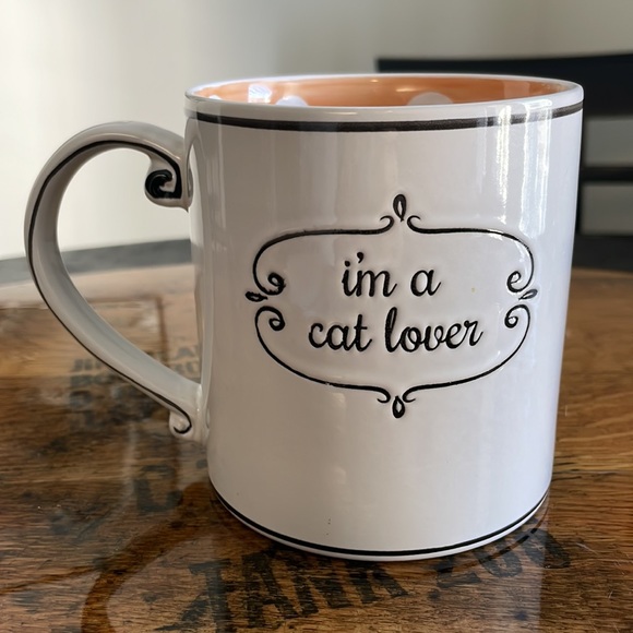 CAT LOVER Coffee Mug by Spectrum Designz - Large 21oz w/ Interior Polka Dots - Picture 5 of 8